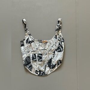 VRG GIRL Newspaper Print Bustier